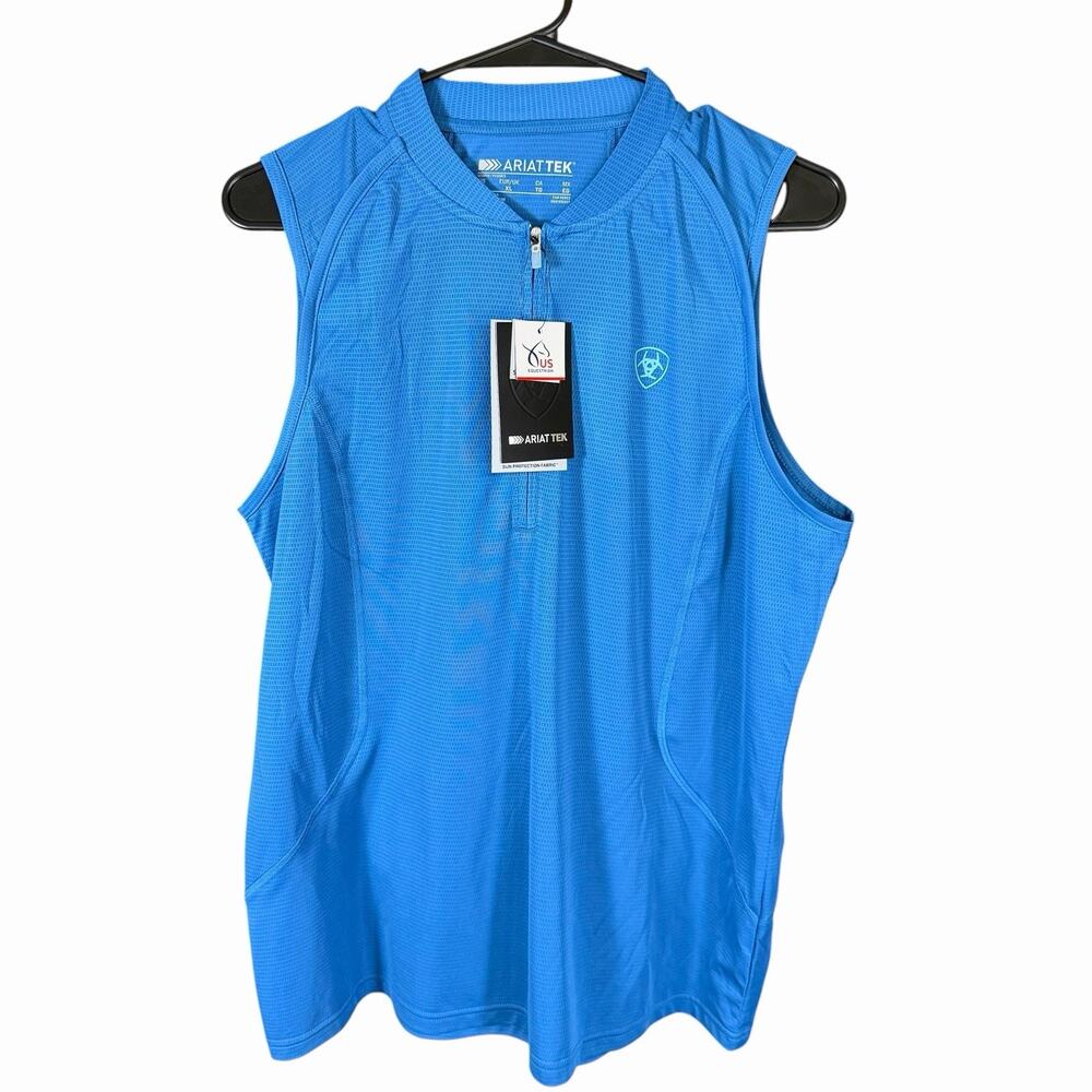 Ariat Tek Women's Hailey 1/4 Zip XL Blue UPF 45 Stretch Athleisure Athletic NWT